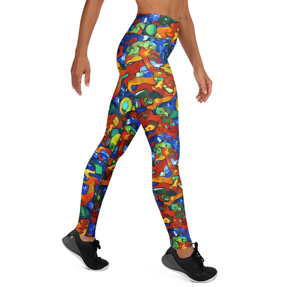 Technicolor Tide on Yoga Leggings — Right