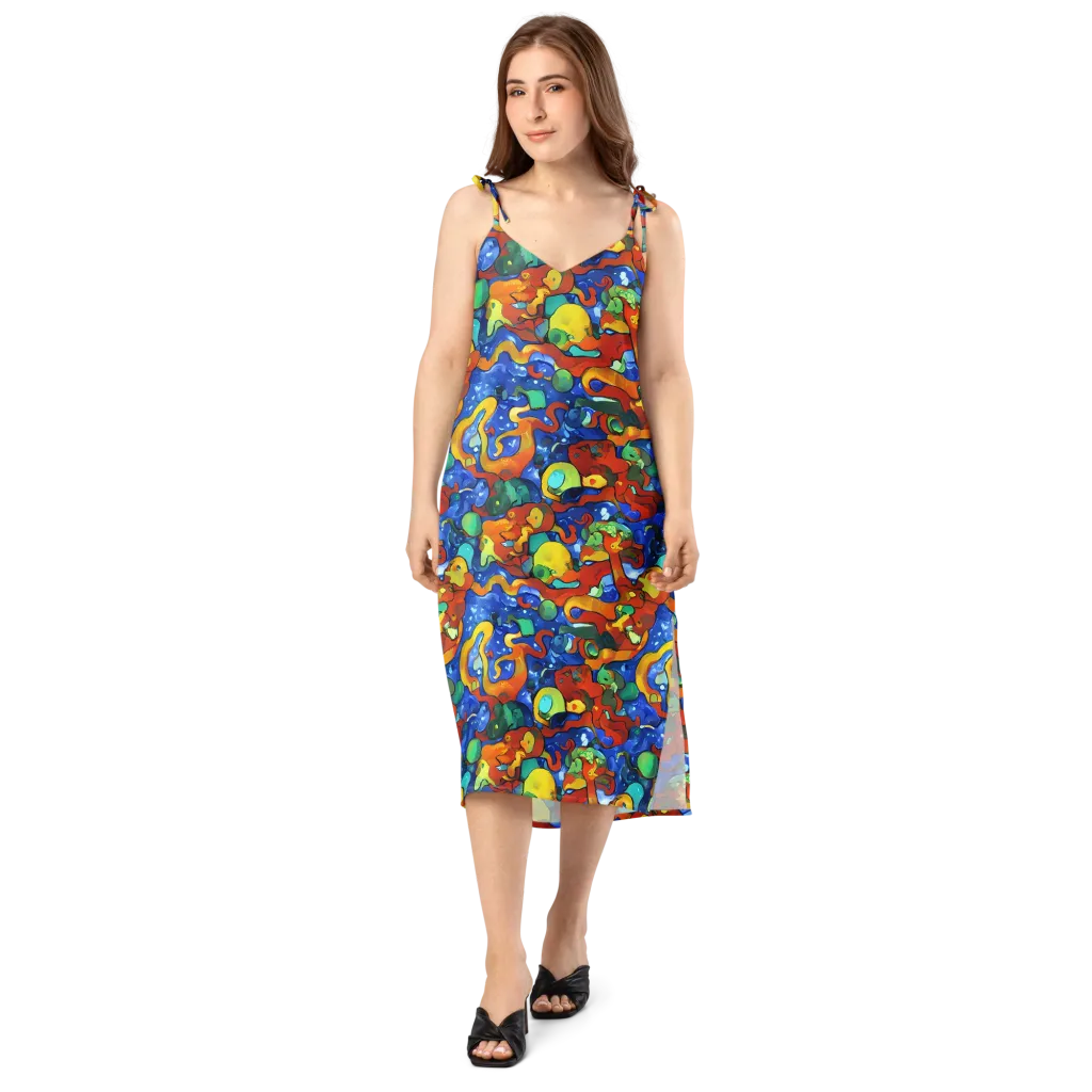 Technicolor Tide on Slip Dress — Front