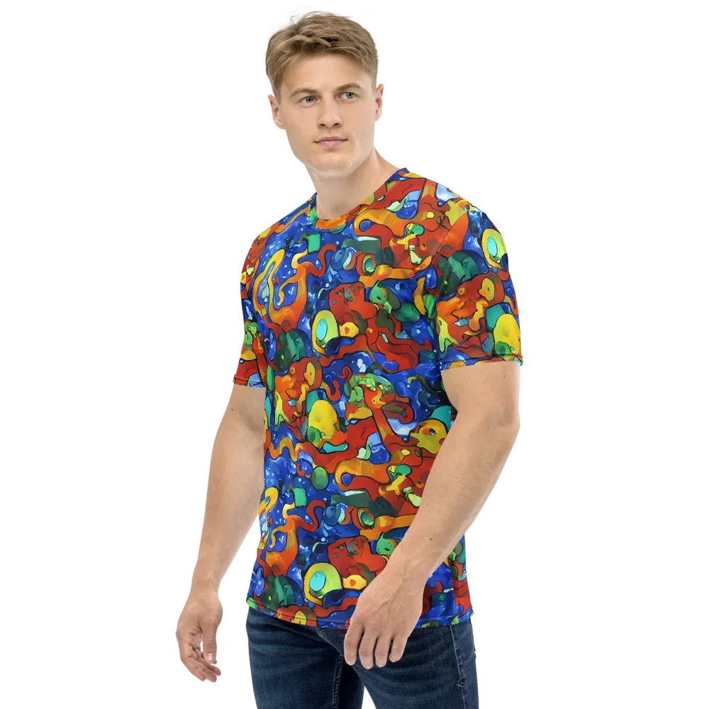 Technicolor Tide on Men's Crew Neck T-Shirt — Left