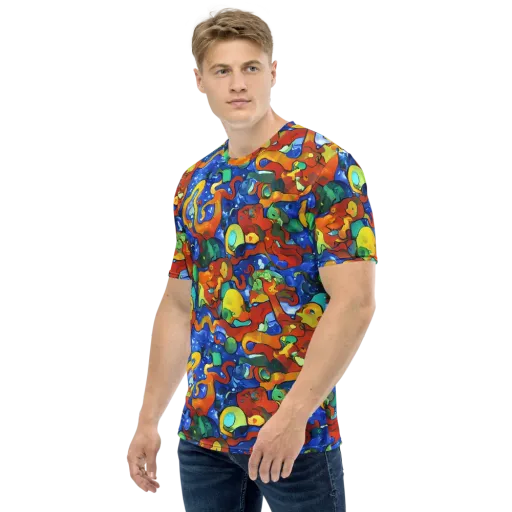 Technicolor Tide on a Men's Crew Neck T-Shirt
