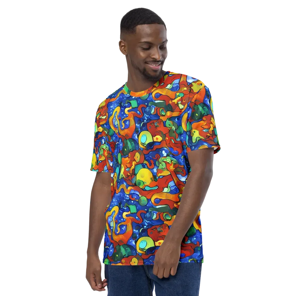 Technicolor Tide on Men's Crew Neck T-Shirt — Left