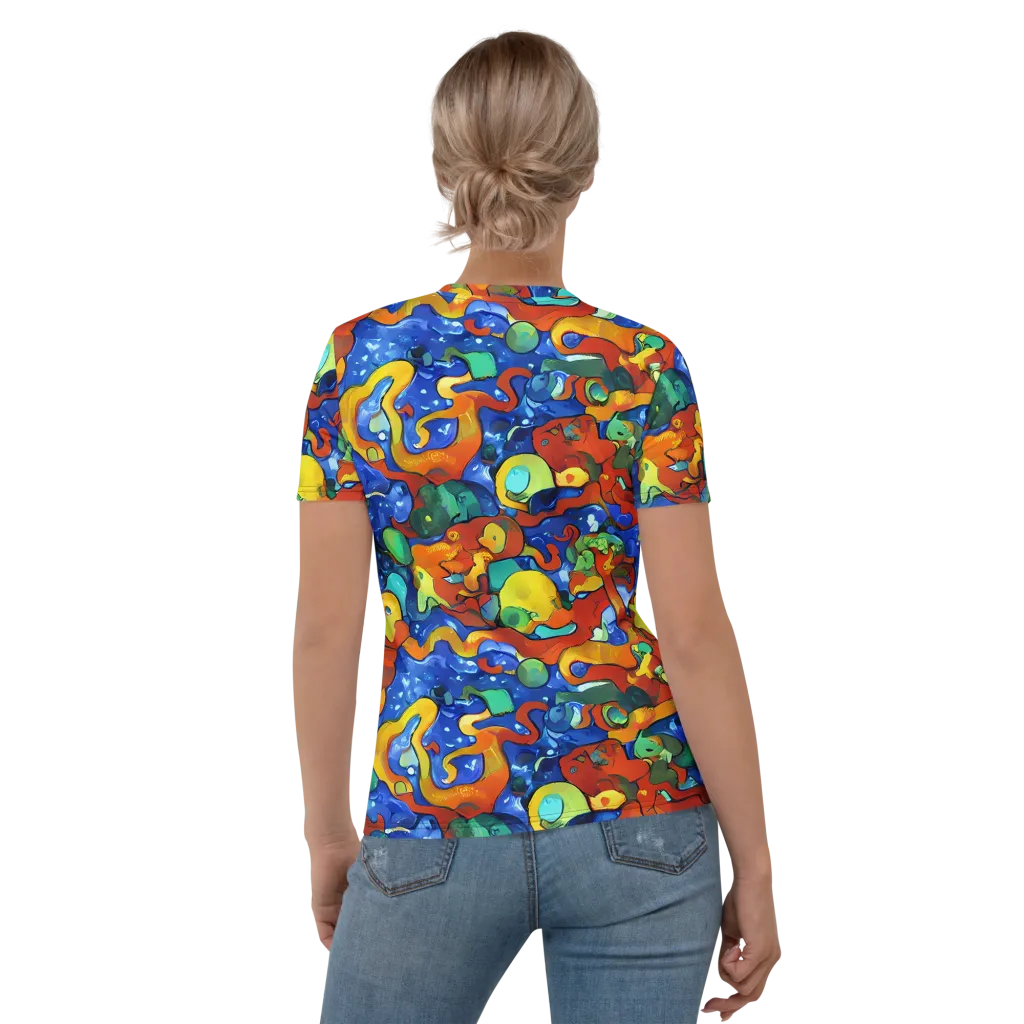Technicolor Tide on Women's Crew Neck T-Shirt — Back