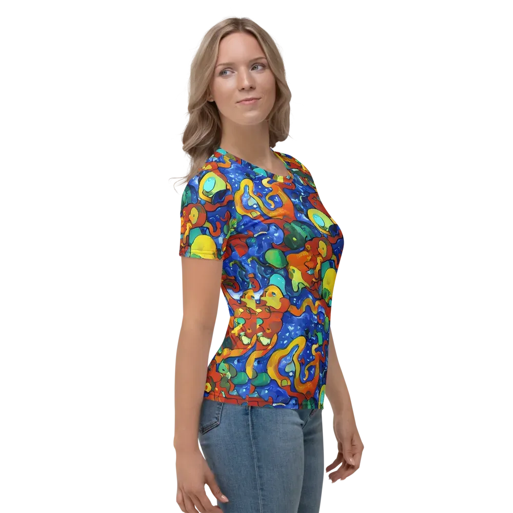 Technicolor Tide on Women's Crew Neck T-Shirt — Right