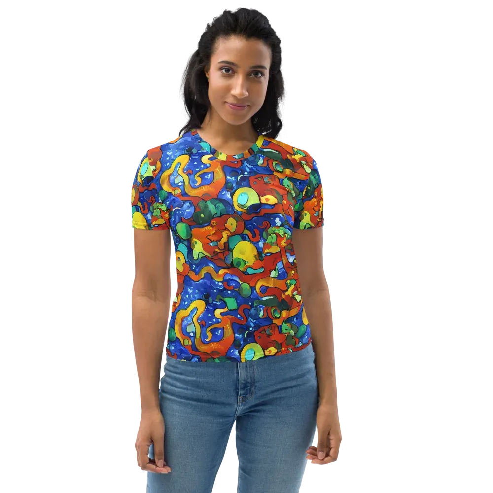 Technicolor Tide on Women's Crew Neck T-Shirt — Front
