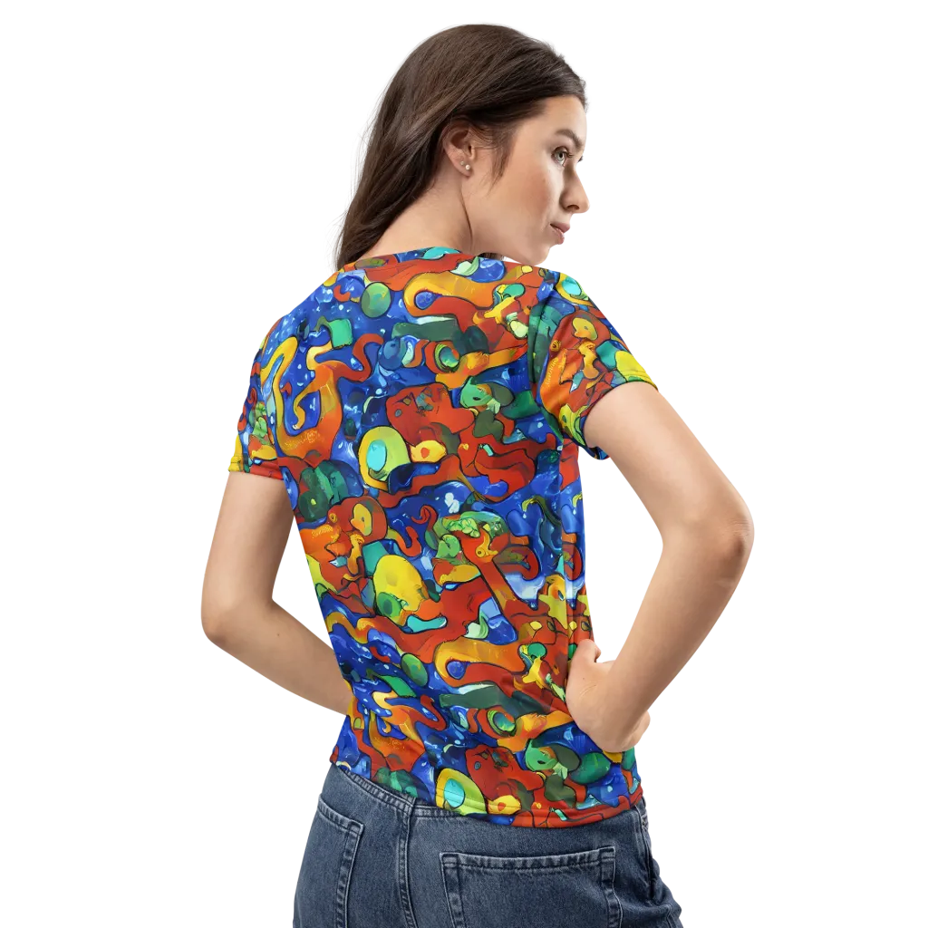 Technicolor Tide on Women's Crew Neck T-Shirt — Back
