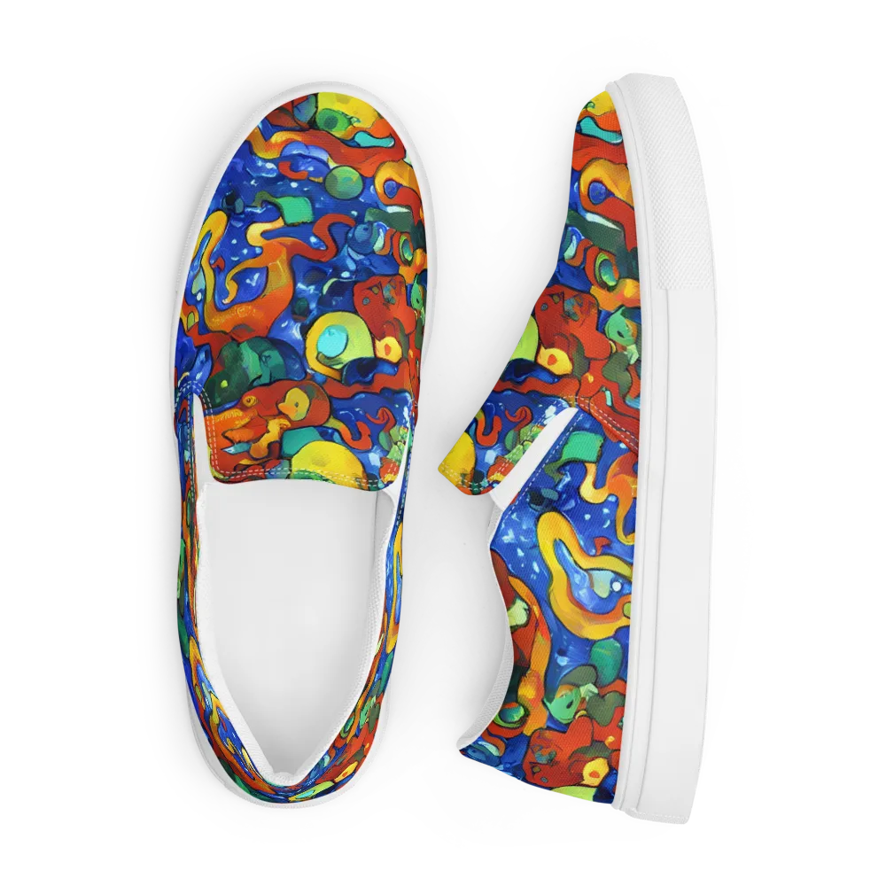 Technicolor Tide on Men's Slip-On Canvas Shoes — Front