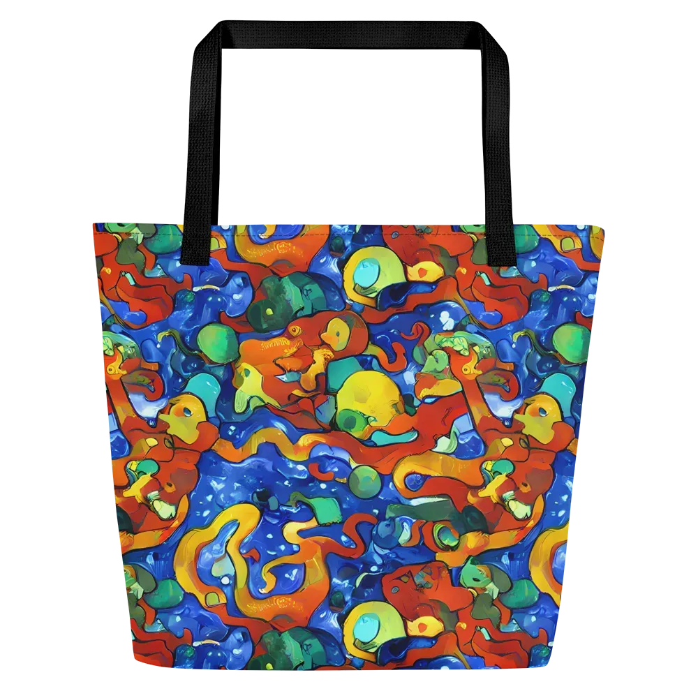 Technicolor Tide on Large Tote Bag W/ Pocket — Front