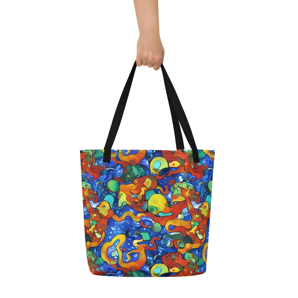 Technicolor Tide on Large Tote Bag W/ Pocket — Front