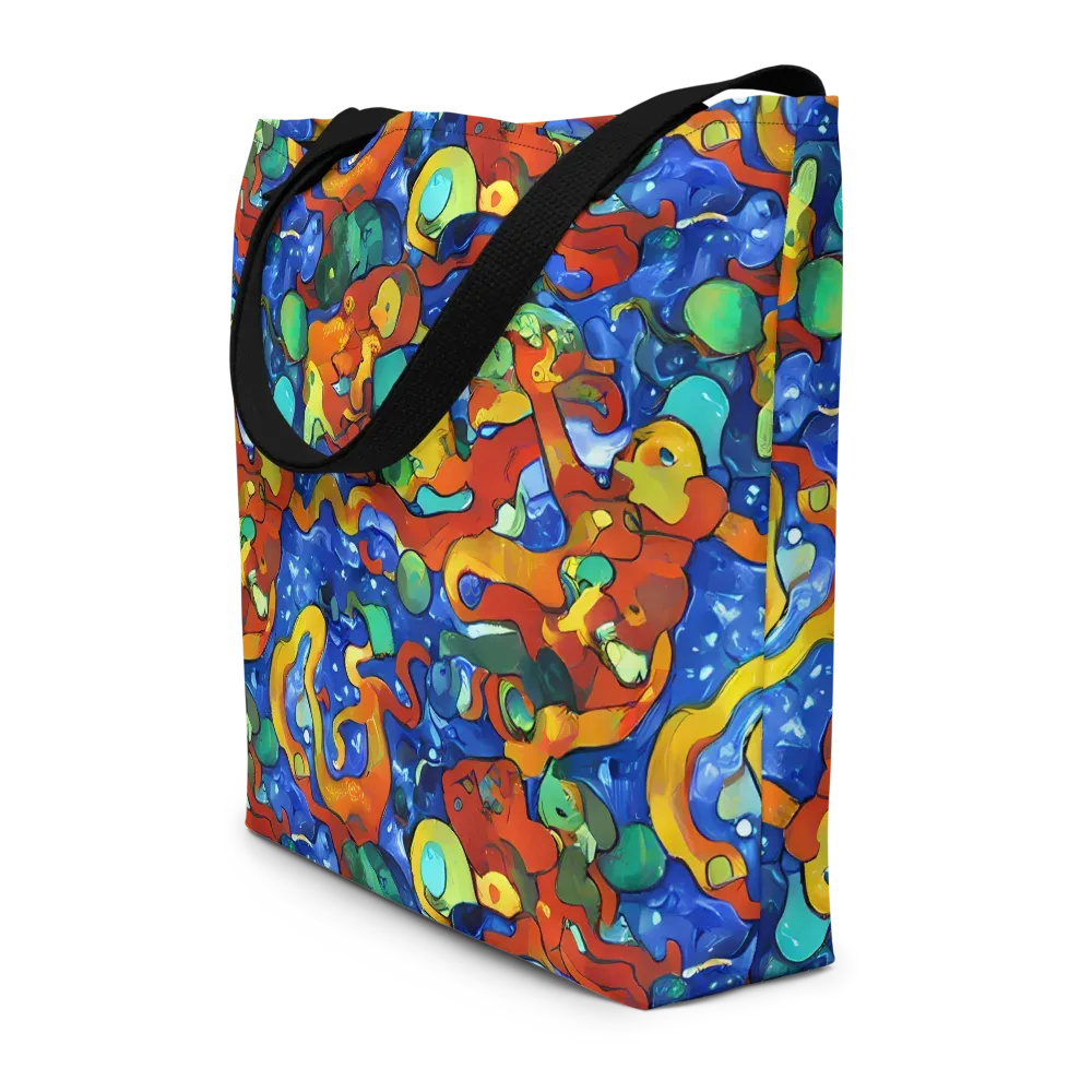 Technicolor Tide on Large Tote Bag W/ Pocket — Front