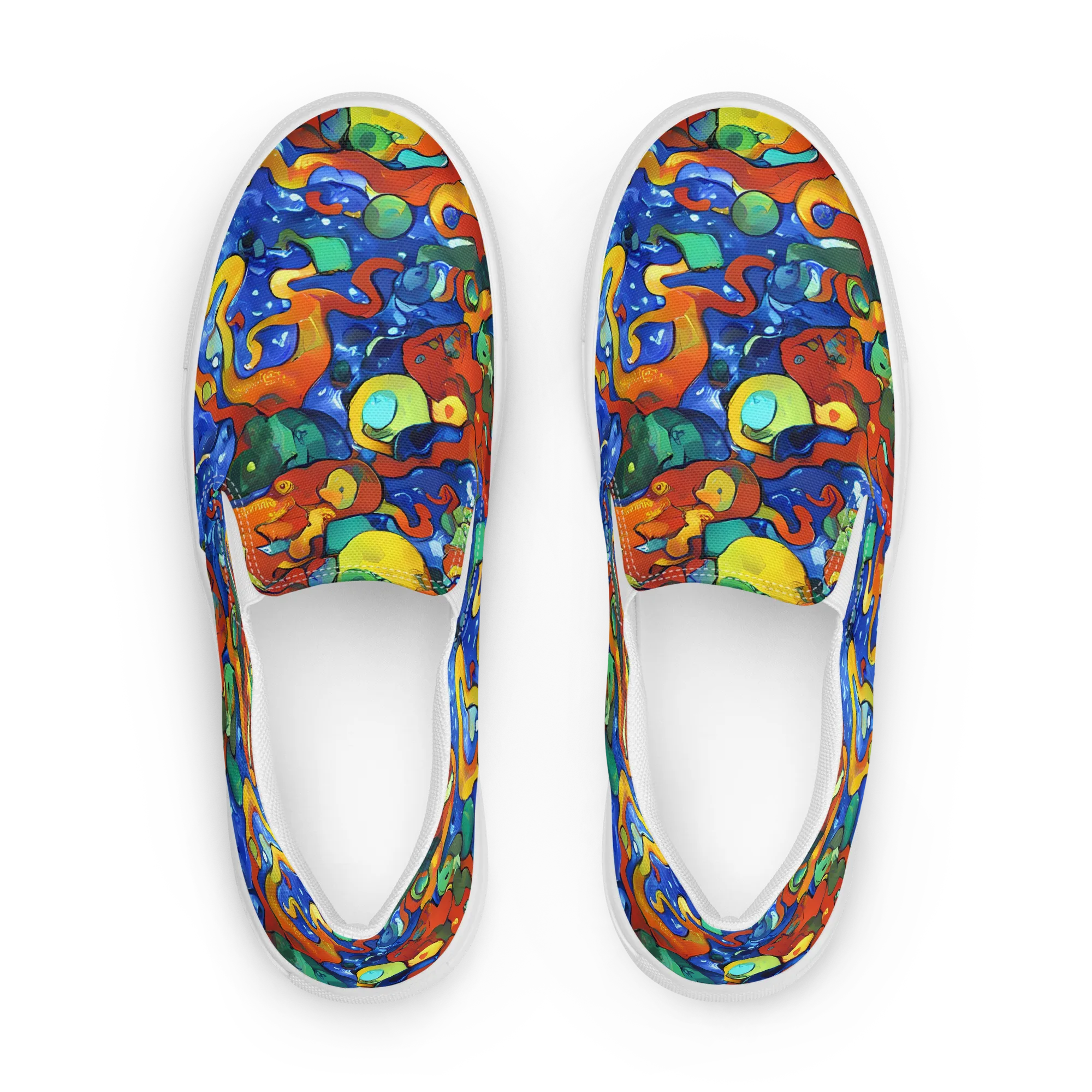 Technicolor Tide on Women's Slip-On Canvas Shoes — Front
