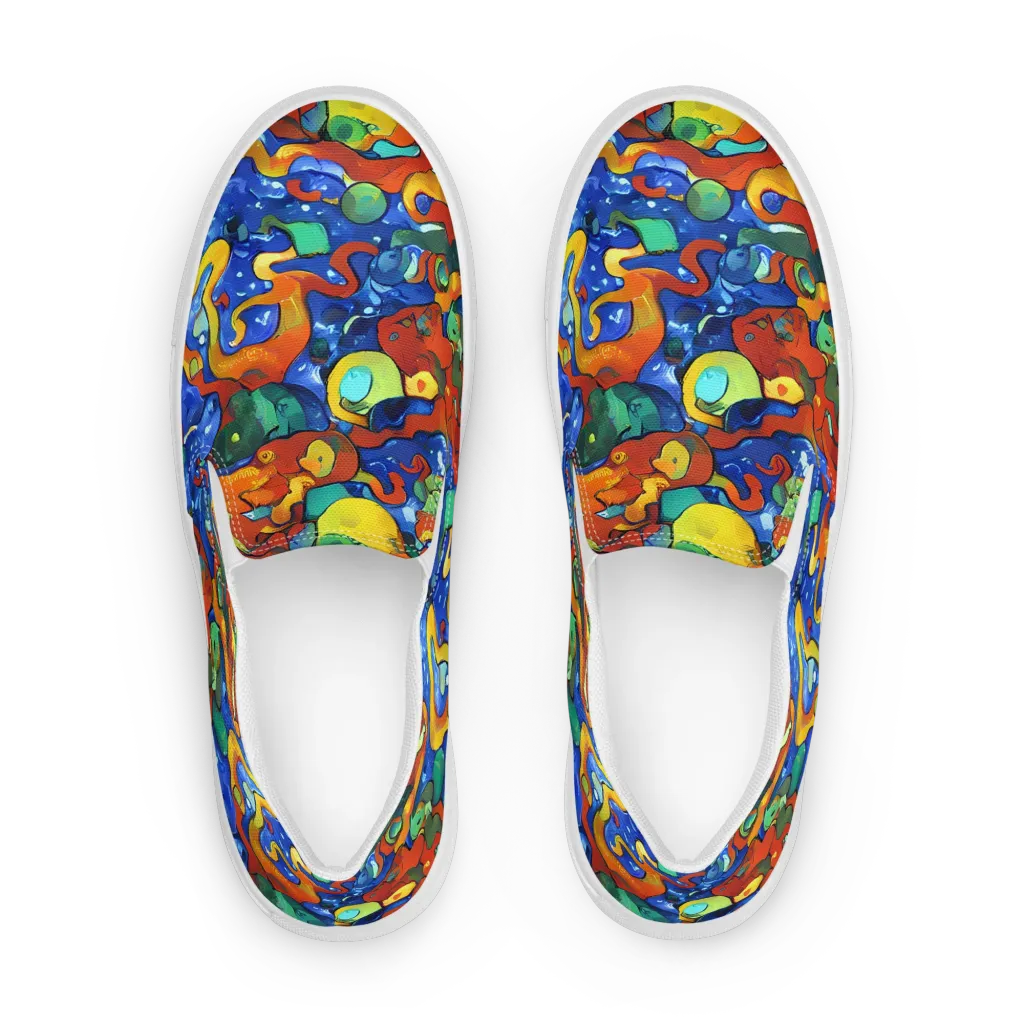 Technicolor Tide on Women's Slip-On Canvas Shoes — Front