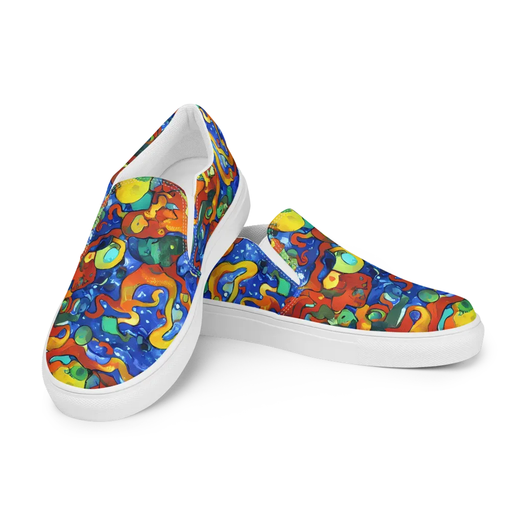 Technicolor Tide on Women's Slip-On Canvas Shoes — Left Front