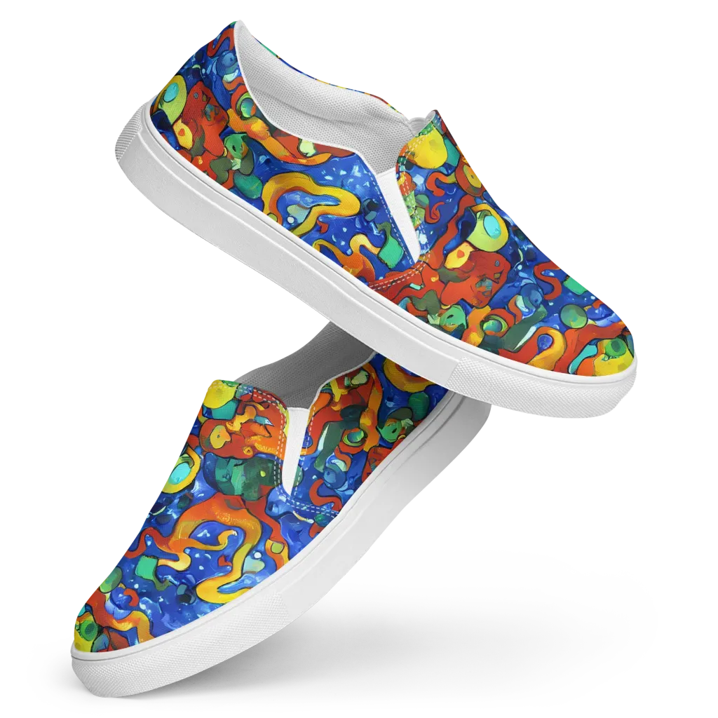 Technicolor Tide on Women's Slip-On Canvas Shoes — Front