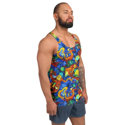 Technicolor Tide on a Men's Tank Top