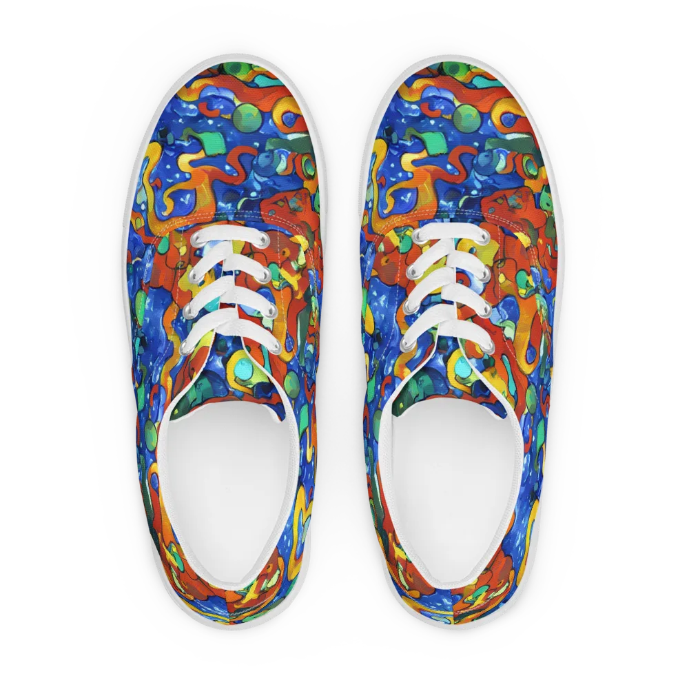 Technicolor Tide on Men's Lace-Up Canvas Shoes — Front