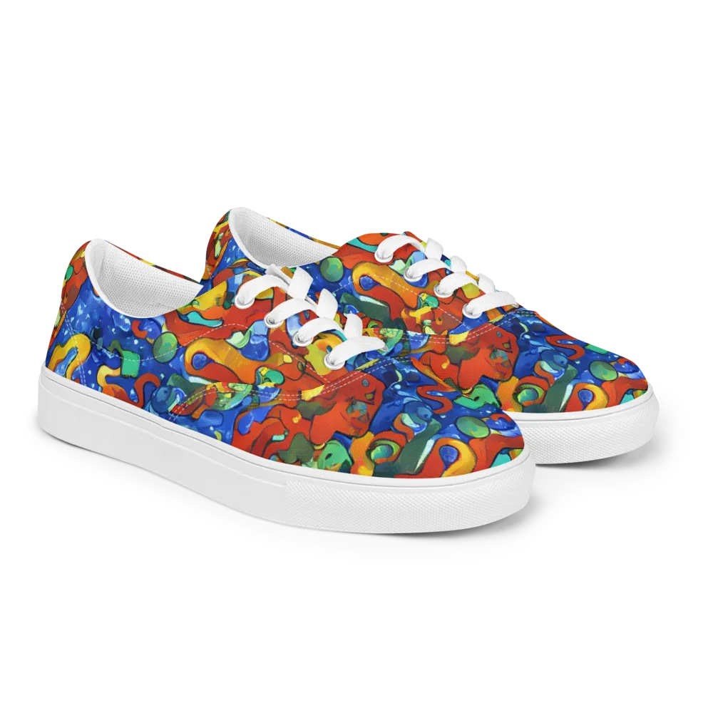 Technicolor Tide on Men's Lace-Up Canvas Shoes — Right Front