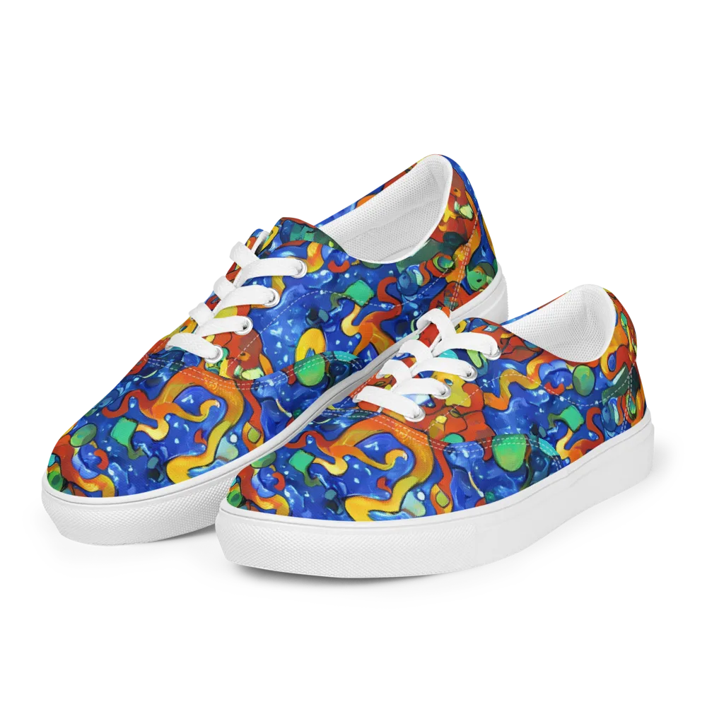 Technicolor Tide on Men's Lace-Up Canvas Shoes — Left Front