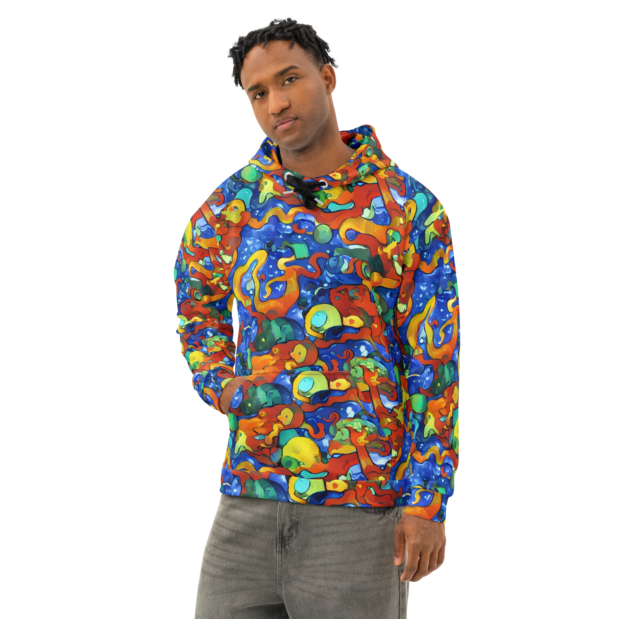 Technicolor Tide on Cotton Hoodie — Left Front