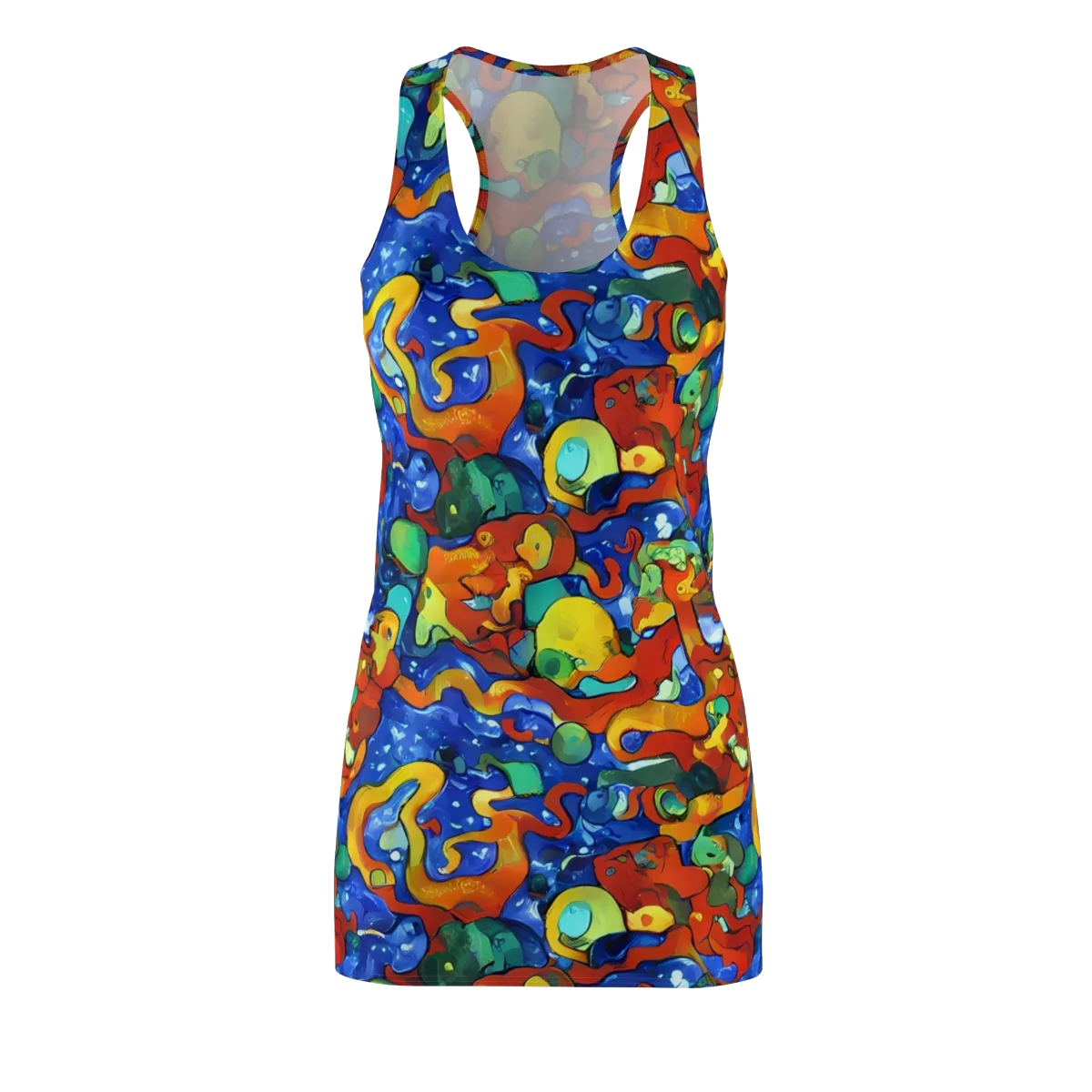 Technicolor Tide on Racerback Dress — Front