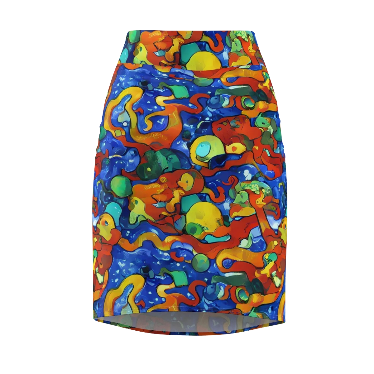 Technicolor Tide on Pencil Skirt — Front