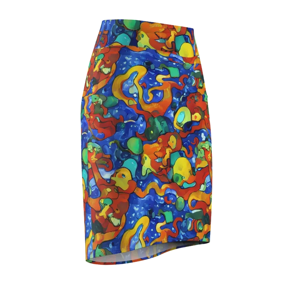Technicolor Tide on Pencil Skirt — Front Side
