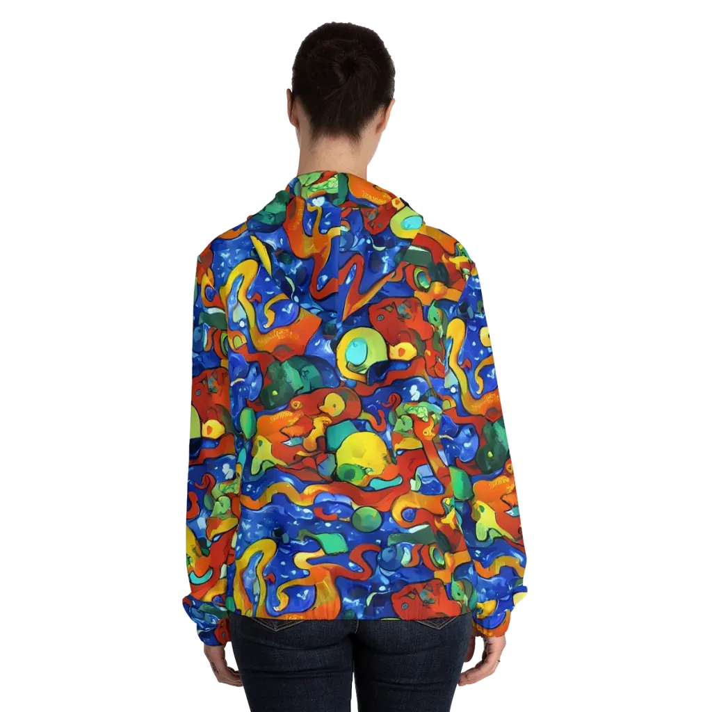 Technicolor Tide on Women's Full-Zip Hoodie — Back On Person