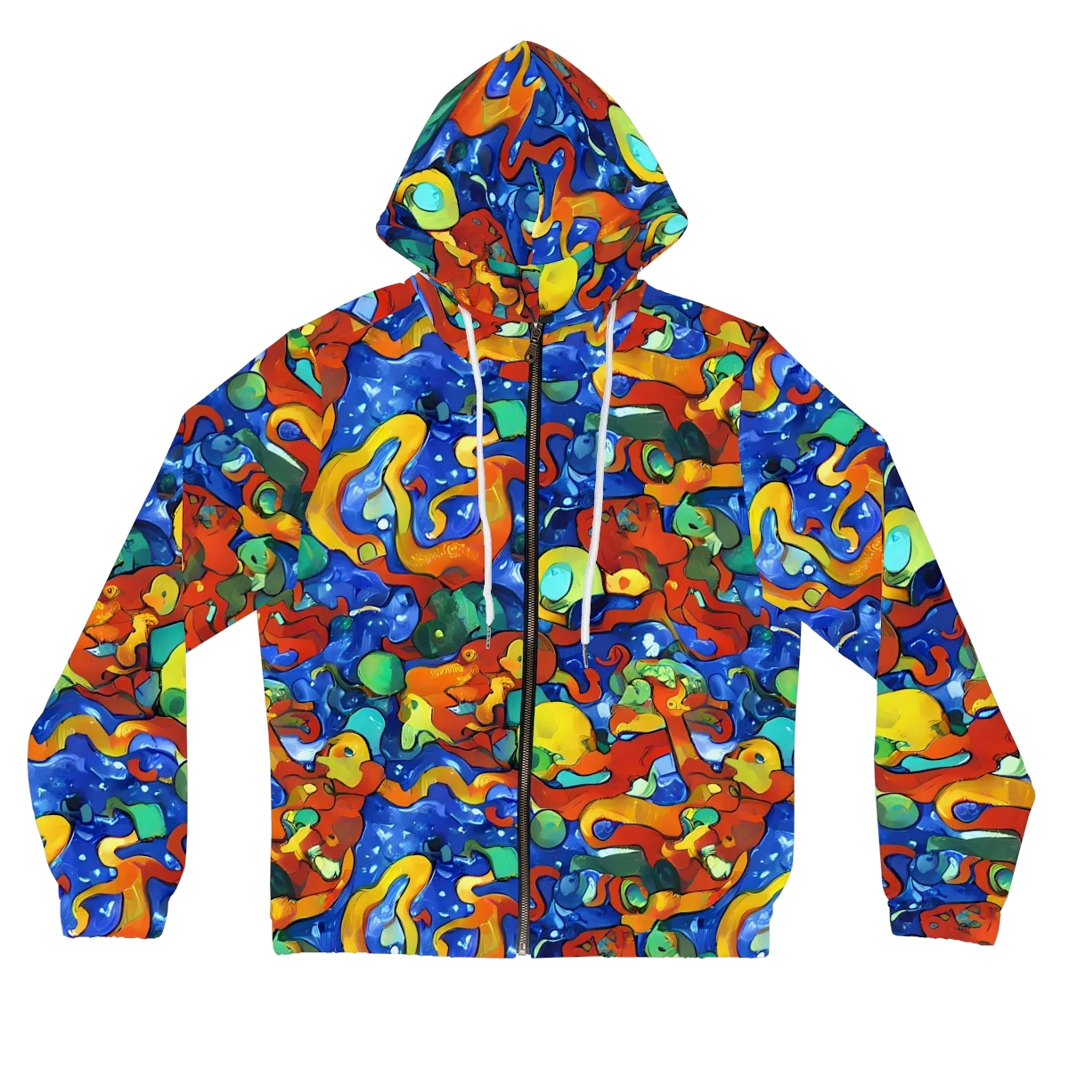 Technicolor Tide on Women's Full-Zip Hoodie — Front