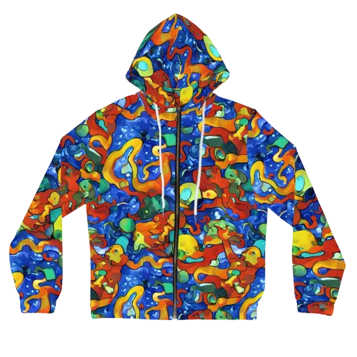 Technicolor Tide on a Women's Full-Zip Hoodie