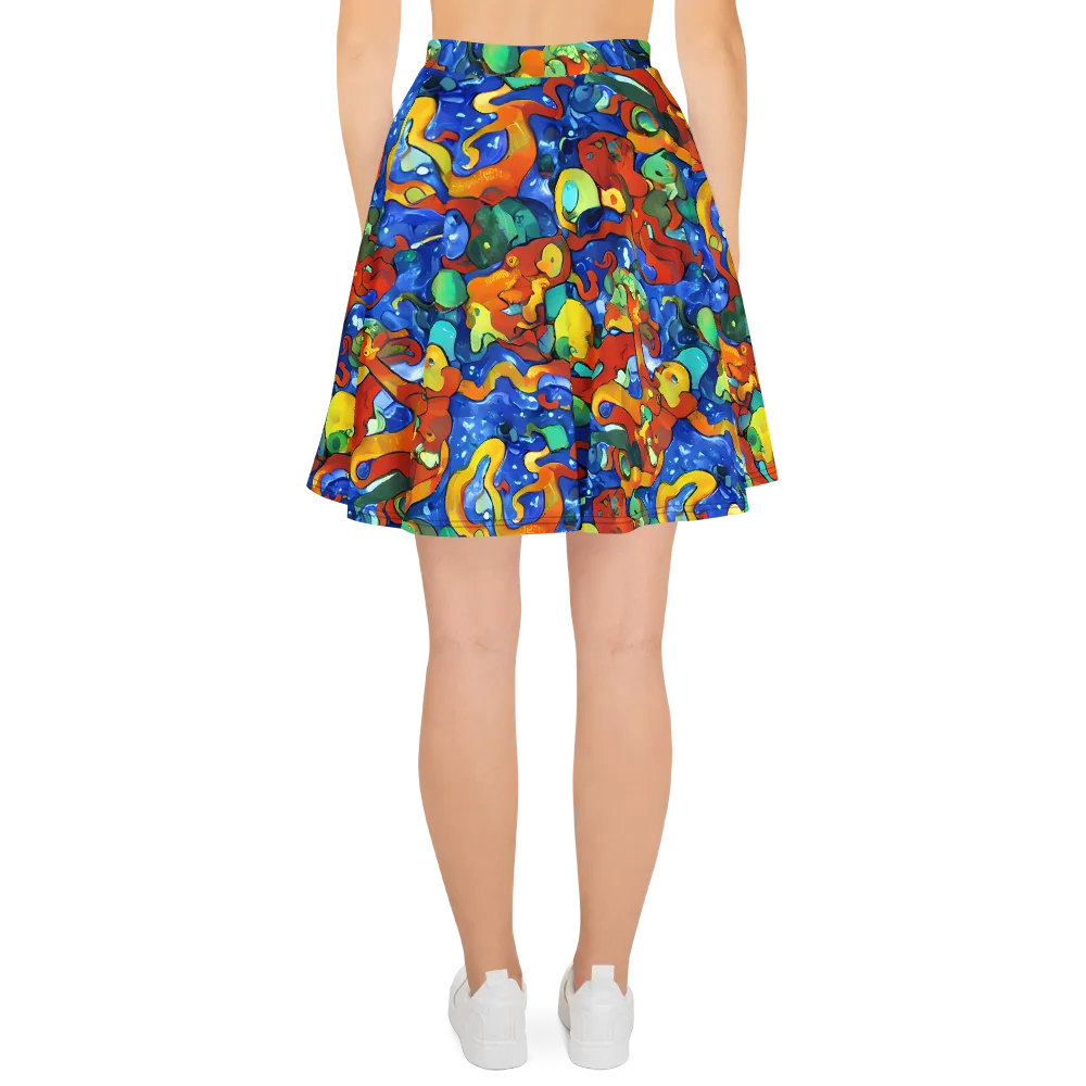 Technicolor Tide on Skater Skirt — Back