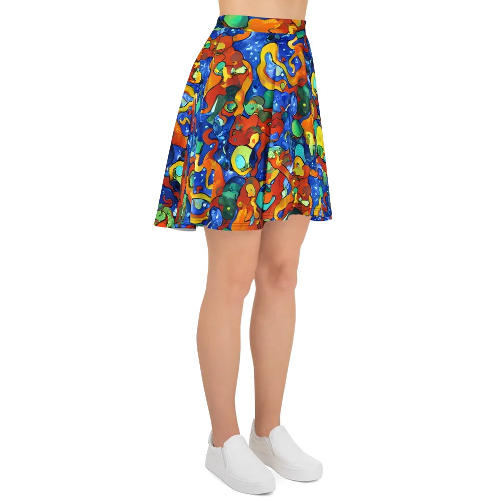 Technicolor Tide on Skater Skirt — Right