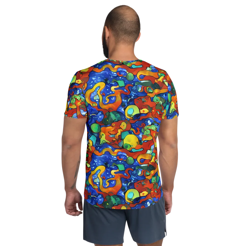 Technicolor Tide on Men's Athletic T-Shirt — Back