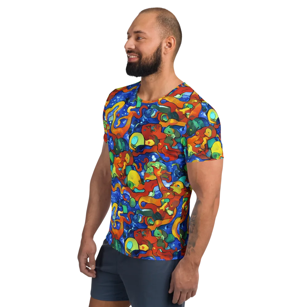 Technicolor Tide on Men's Athletic T-Shirt — Left