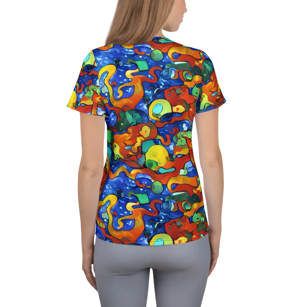 Technicolor Tide on Women's Athletic T-Shirt — Back