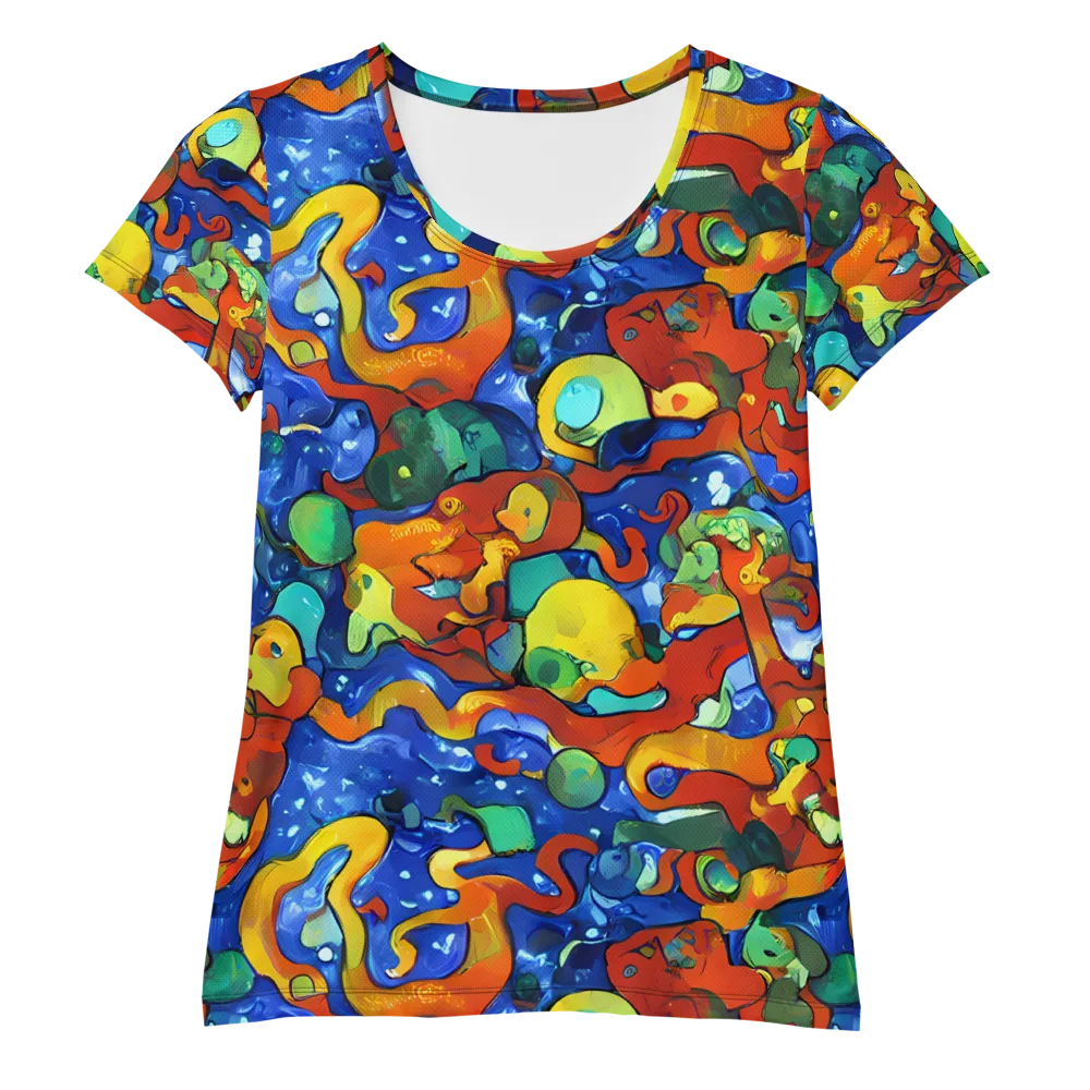 Technicolor Tide on Women's Athletic T-Shirt — Front