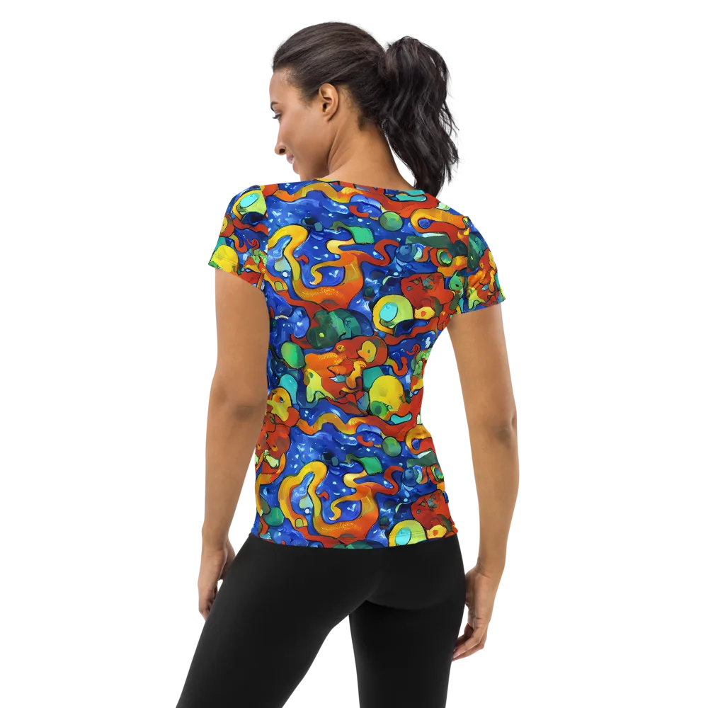 Technicolor Tide on Women's Athletic T-Shirt — Back