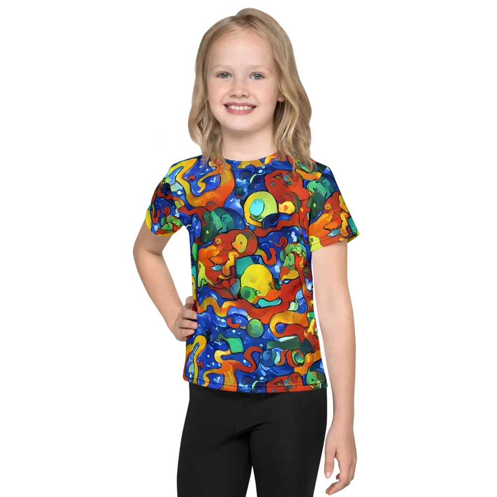 Technicolor Tide on Kids Crew Neck T-Shirt — Front