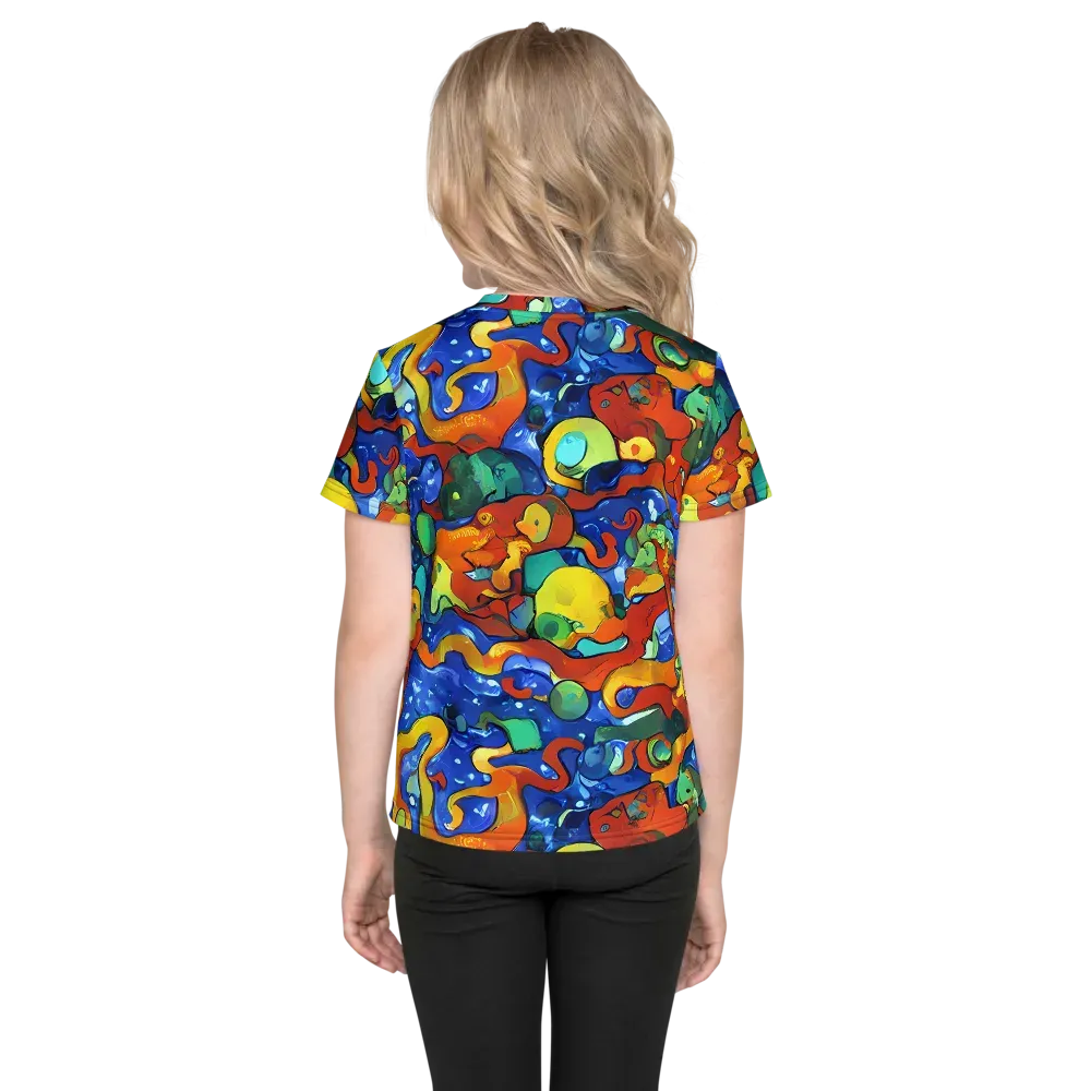 Technicolor Tide on Kids Crew Neck T-Shirt — Back