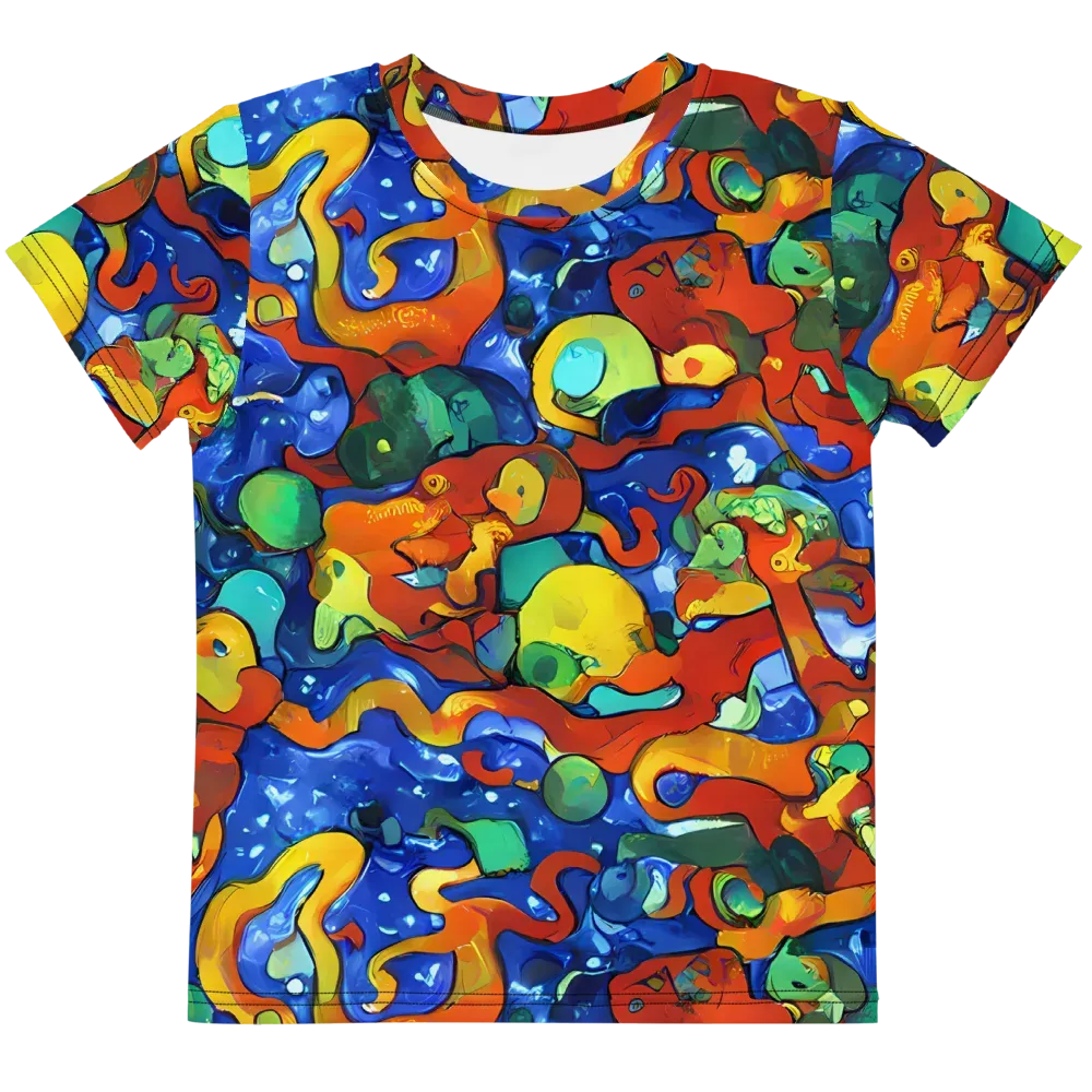Technicolor Tide on Kids Crew Neck T-Shirt — Front