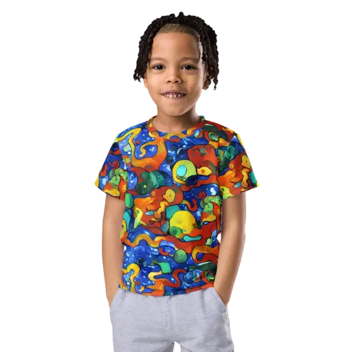 Technicolor Tide on a Kids Crew Neck T-Shirt