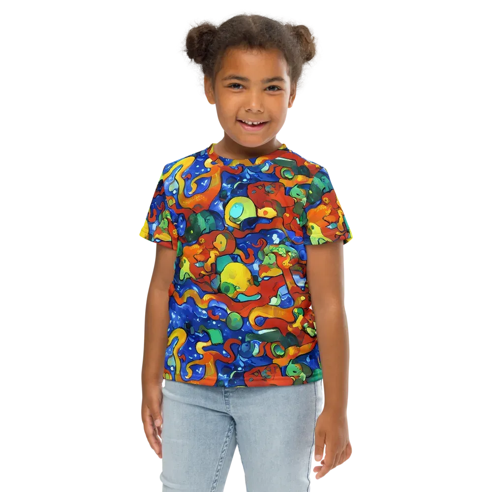 Technicolor Tide on Kids Crew Neck T-Shirt — Front