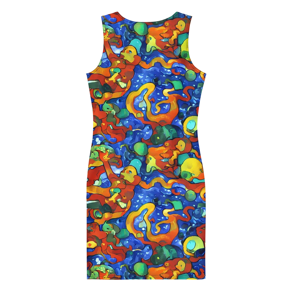 Technicolor Tide on Bodycon Dress — Back