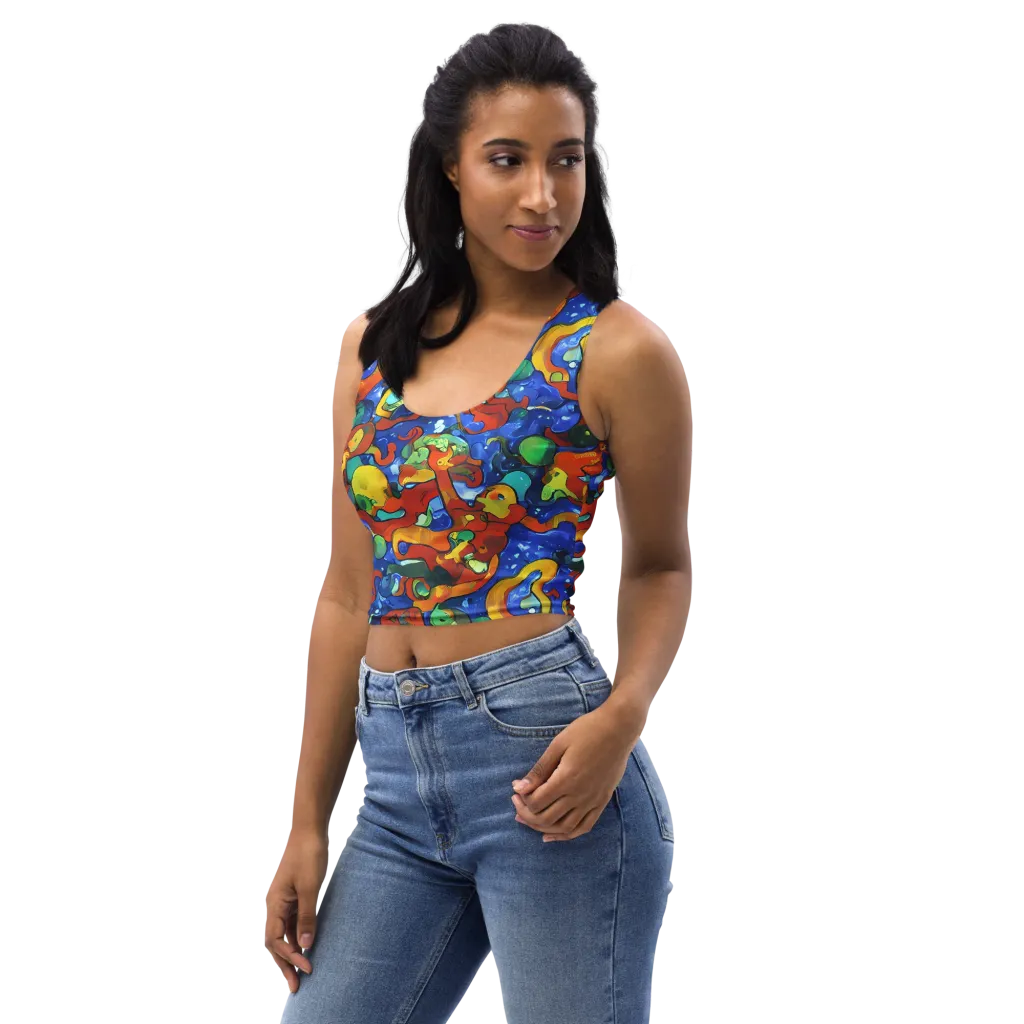 Technicolor Tide on Crop Top — Left Front