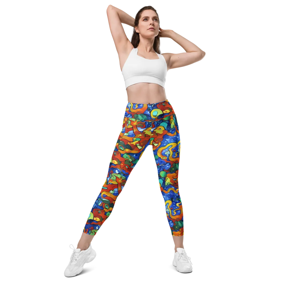 Technicolor Tide on Leggings with Pockets — Front