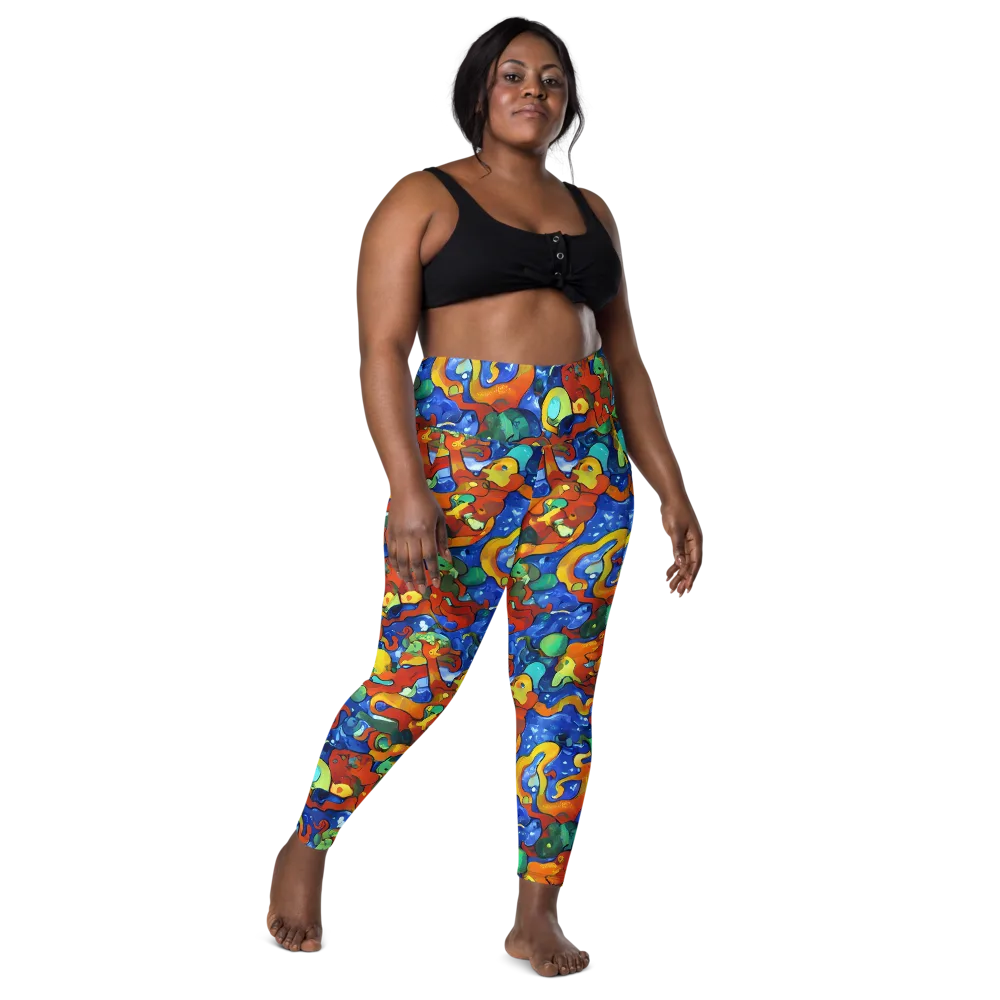 Technicolor Tide on Leggings with Pockets — Front