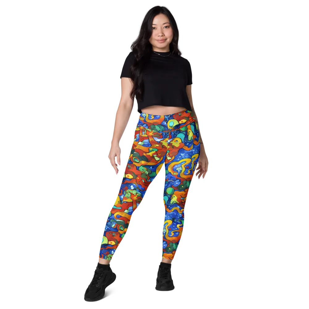 Technicolor Tide on Leggings with Pockets — Front