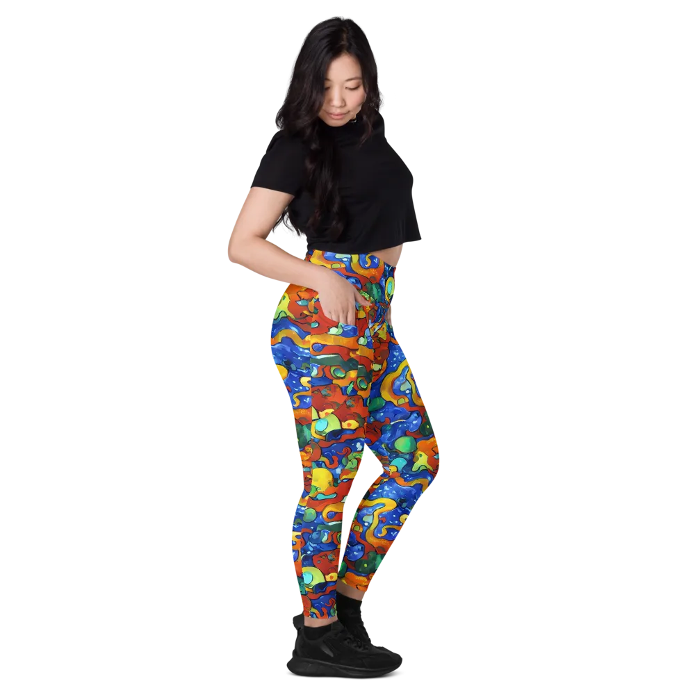Technicolor Tide on Leggings with Pockets — Right