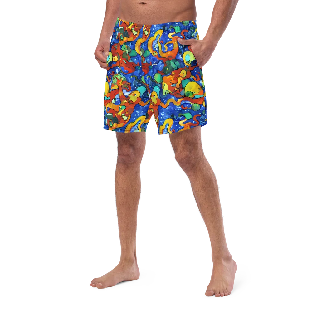 Technicolor Tide on Swim Trunks — Left Front