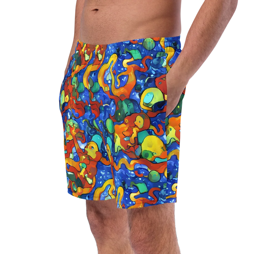 Technicolor Tide on Swim Trunks — Left Front