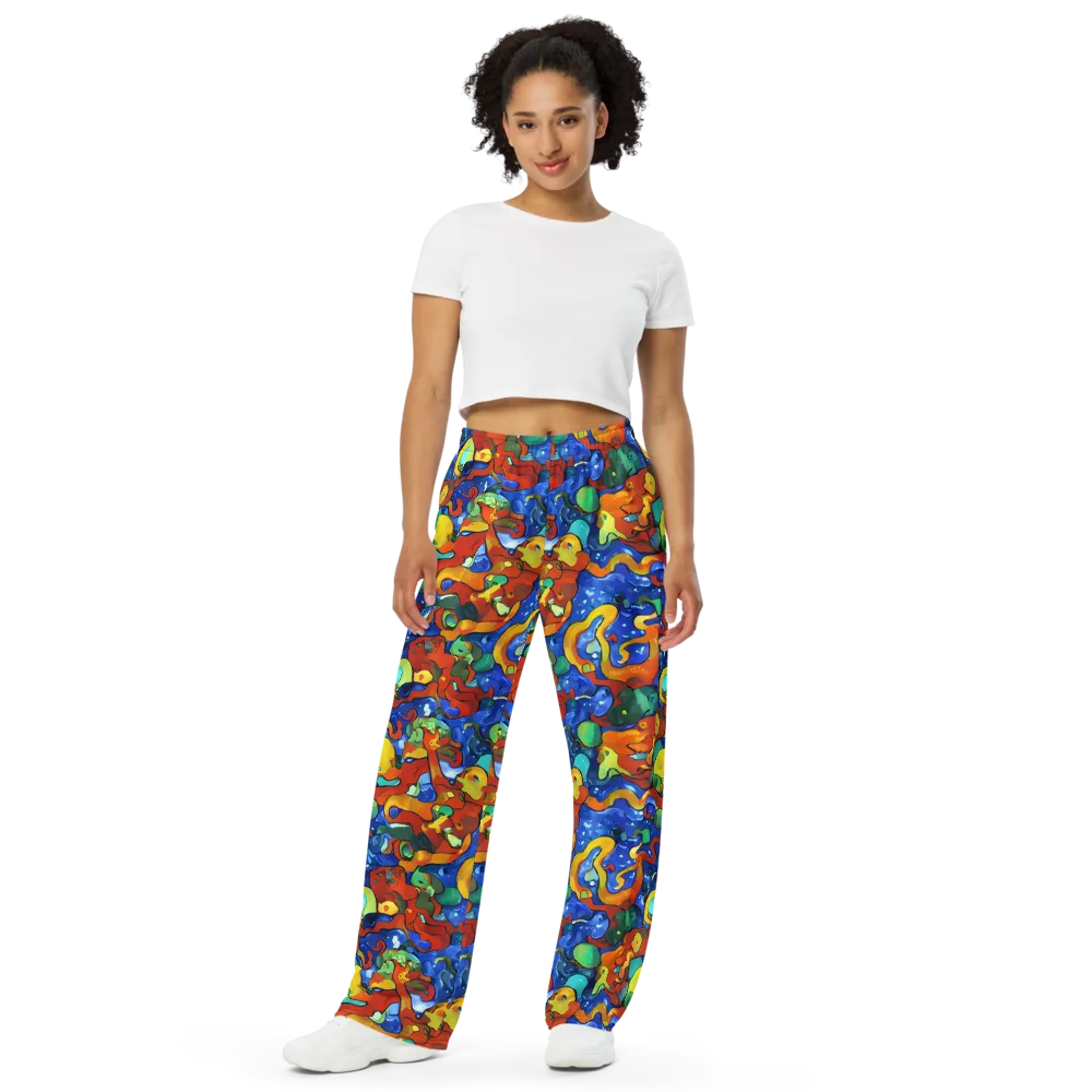 Technicolor Tide on Wide-Leg Pants — Front