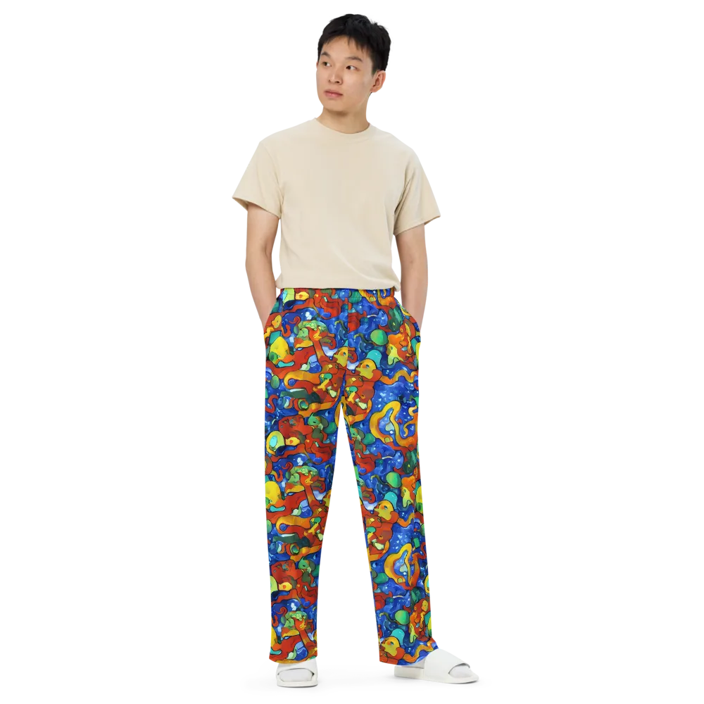 Technicolor Tide on Wide-Leg Pants — Front